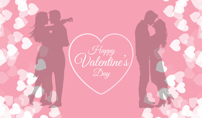 Beautiful in love hugging valentines day celebration card background