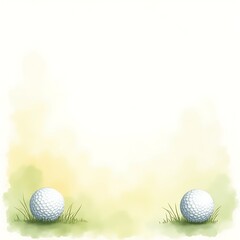 Golf Ball Watercolor Frame Background
