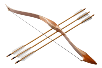 Close Up of Archery Equipment for Training and Competition on Transparent or White Background PNG