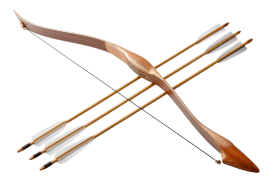 Close Up of Archery Equipment for Training and Competition on Transparent or White Background PNG