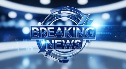 Urgent breaking news intro for broadcast media programs