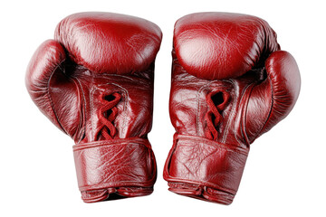 Red Boxing Gloves Image for Fitness and Martial Arts Concepts on Transparent or White Background PNG