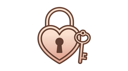 Heart Lock and Key Symbol love romance Transparent Background Perfect for Valentine’s, love and spiritual themes. High-quality scalable PNGs for T-shirts, stickers, and digital projects.