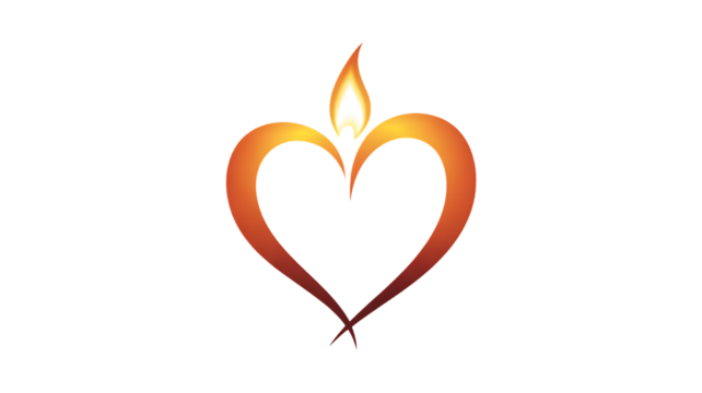 Heart Shape with Flame at the Top love fire Transparent Background Perfect for Valentine’s, love and spiritual themes. High-quality scalable PNGs for T-shirts, stickers, and digital projects.