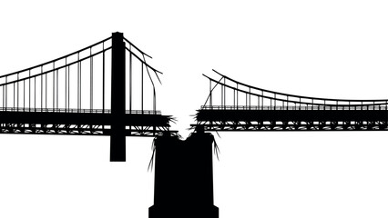 Obraz premium Cityscape silhouette black and white urban skyline silhouette