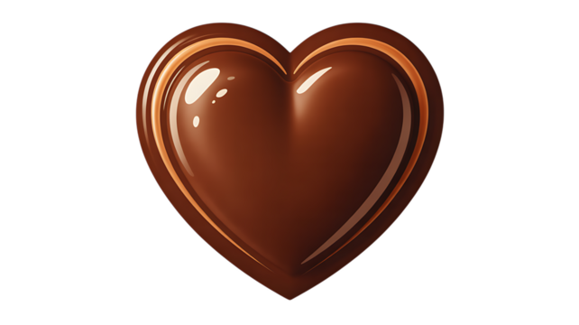 Glossy Chocolate Heart with Golden Outline Transparent Background Perfect for Valentine’s, love and spiritual themes. High-quality scalable PNGs for T-shirts, stickers, and digital projects. - Powered by Adobe