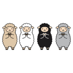 Fototapeta premium Cute Sheep Set