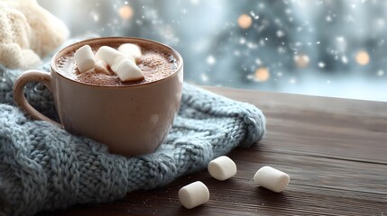 冬の室内で温かい飲み物を楽しむ空間