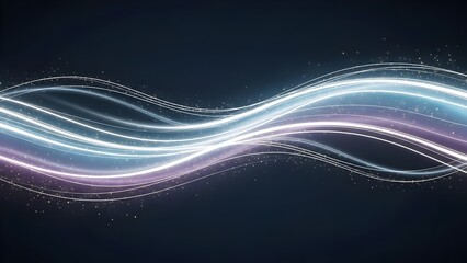 Abstract illustration of glowing, wavy light trails with a dark background, representing energy.