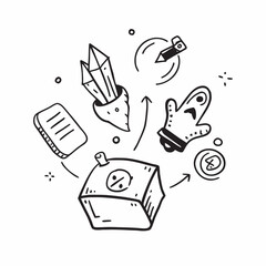 Minimalist Doodle Icon Set – Hand Drawn Line Art