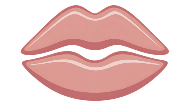 Stylized Pink Lips with Defined Outline mouth illustration Transparent Background Perfect for Valentine’s, love and spiritual themes. High-quality scalable PNGs for T-shirts, stickers.