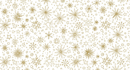 Elegant gold snowflake pattern on cream background for festive occasions