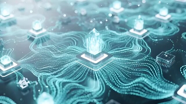 Crystal data network with connecting nodes for blockchain technology