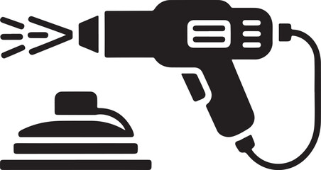 Industrial pressure washer vector tool spraying water for heavy duty cleaning services and maintenance