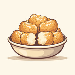 Tater tots logo vector illustration template. Simple design