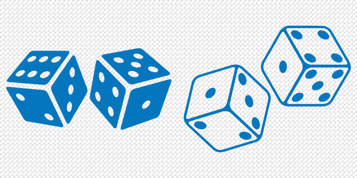 Dice icon set with all six faces in black color in outline style. Ludo game dice symbols in outline style. Set of six sides of a dice icon in black color. Dice icon concept vector illustration. eps 10