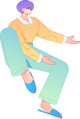 Human figure sitting pose, vector flat gradient illustration from the internet
