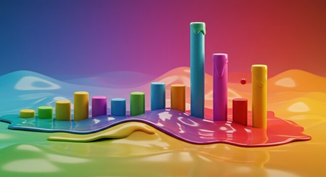 Abstract illustration of a colorful bar graph representing data analysis and business growth