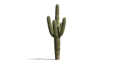Cactus in Solitude: A solitary saguaro cactus, its iconic silhouette stands tall, a symbol of resilience and the harsh beauty of the desert landscape.