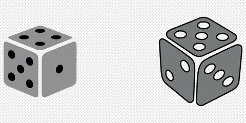 Dice icon set with all six faces in black color in outline style. Ludo game dice symbols in outline style. Set of six sides of a dice icon in black color isolated on a white background