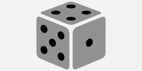 Dice icon set with all six faces in black color in outline style. Ludo game dice symbols in outline style. Set of six sides of a dice icon in black color isolated on a white background