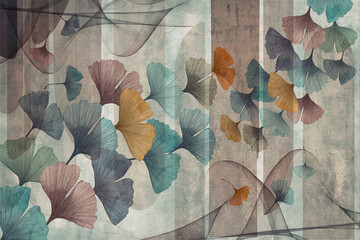 grunge background with leaves © design