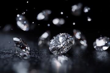 Luxurious Jewels in Motion on an Isolated Dark Background