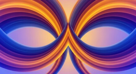 Abstract symmetrical colorful flowing wave pattern background design