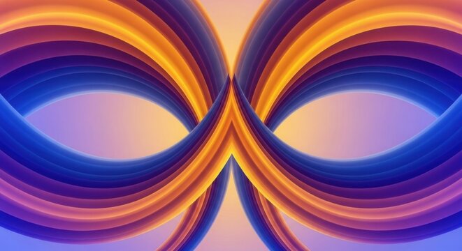 Abstract symmetrical colorful flowing wave pattern background design