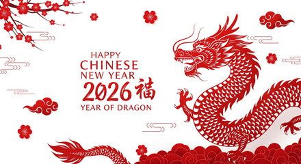 Chinese new year greeting with dragon