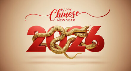 Chinese new year greeting with snake