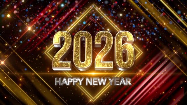 colorful new year 2026 disco celebration light backdrop - Powered by Adobe