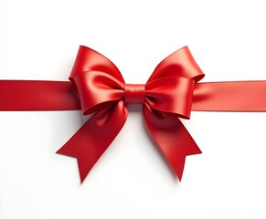 Fototapeta premium Decorative Ribbon Bow Isolated on White Background
