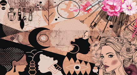 grunge music background with guitar