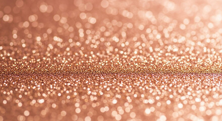 Elegant rose gold glitter background with shimmering bokeh lights for festive designs