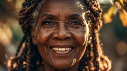 African American adult woman smiling