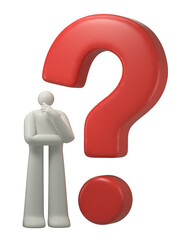 Contemplating a question, professional in thought, seeking answers