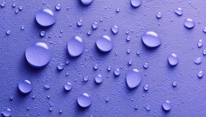Lavender Blue Abstract Close-Up Of Water Droplets On Shower Wall Surface, Capturing A Beautiful And Tranquil Moment In Time.