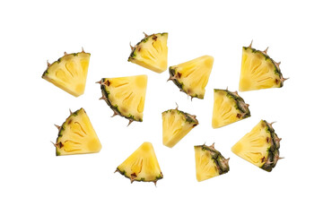 Naklejka premium Fresh Pineapple Slices on a Black Background Ready to be Served