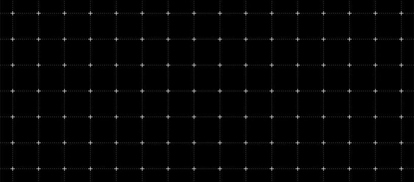 Seamless square grid texture, grid line paper sheet with crosses and dotted lines, virtual technology futuristic user interface HUD grid, hi-tech science design, drawing and architecture draft