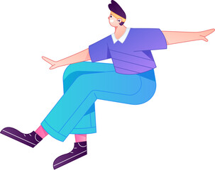 Human figure sitting pose, vector flat gradient illustration from the internet
