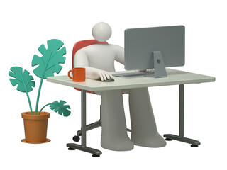 A man using a computer