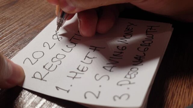 A handwritten 2025 resolution list crossed out and replaced with 2026, symbolizing unfinished goals and a hopeful restart for the new year with renewed motivation.