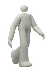 A man confidently walks forward