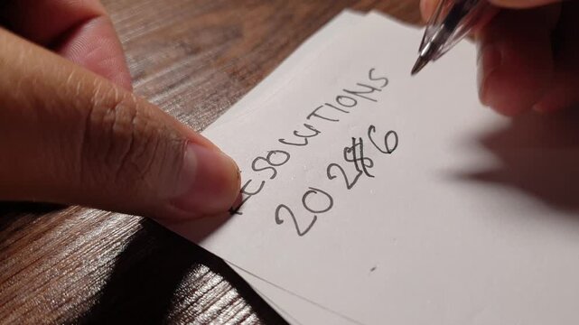 A handwritten 2025 resolution list crossed out and replaced with 2026, symbolizing unfinished goals and a hopeful restart for the new year with renewed motivation.