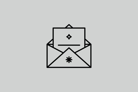 message illustration in line style design. Vector illustration.	