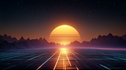 Celestial Ascent: An ethereal landscape, as the sun ascends over a mountainous horizon. The image is a harmonious fusion of natural wonder and atmospheric effects.