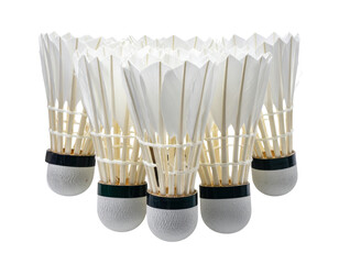  Photorealistic Colorful Shuttlecock Set on Transparent Background.