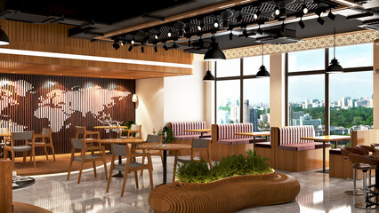 Interior of cozy restaurant in the modern style