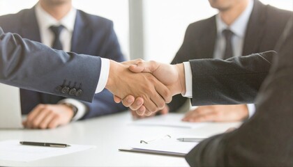 握手をするビジネスマン（顔ナシ）